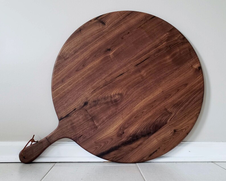 Large Charcuterie Board / Black Walnut / Round Paddle Board image 2