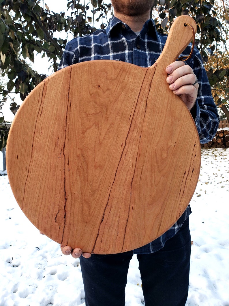 Large Charcuterie Board / Cherry / Round Paddle Board image 6