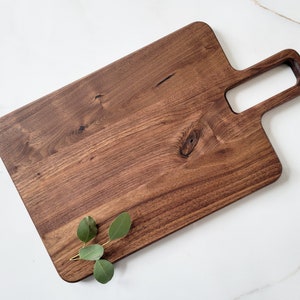 Charcuterie Board / Black Walnut / Cut Out Handle Paddle Board
