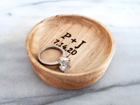 Walnut Anniversary Gift Made in Canada Mountain Wood Ring Dish Maple Wedding Gift Christmas Gift