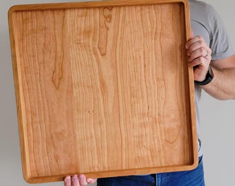 Rectangle Wood Tray / Cherry / Charcuterie Board / Coffee Table +