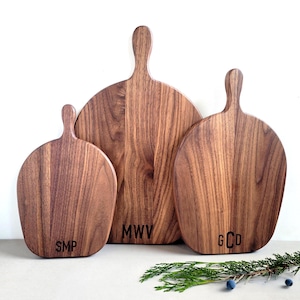 Black Walnut Charcuterie Board with Handle, Custom Engraved Board, Personalized Gift | New Style | Exclusively on Etsy