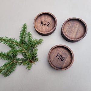 Wood Ring Dish / Black Walnut / Initials