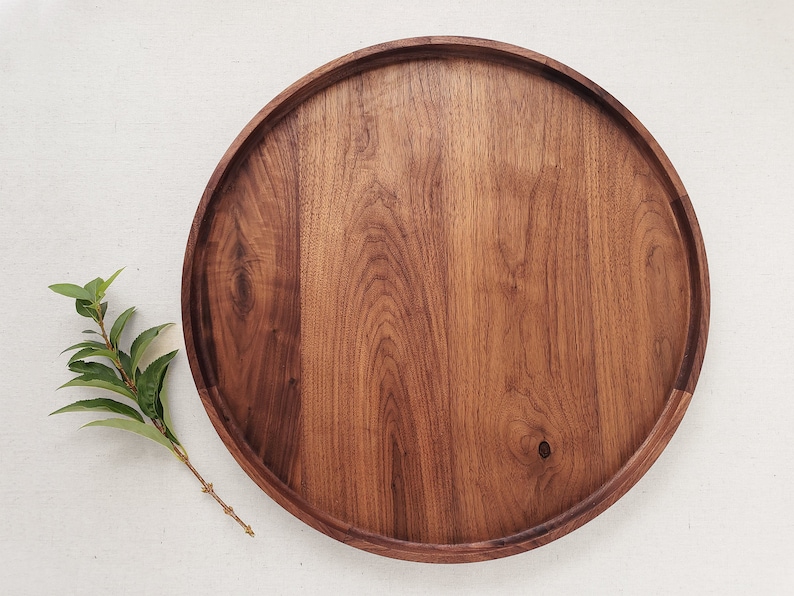 Round Wood Tray / Black Walnut / Charcuterie Board / Circle Etsy