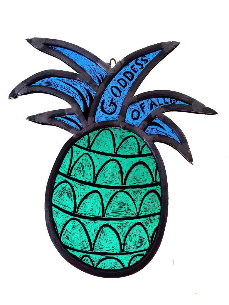 Ananas, Vitrail, Goddess, Décoration d'intérieur, Artisanat, Handmade, Ornement, Mobile, Décor, Fémi