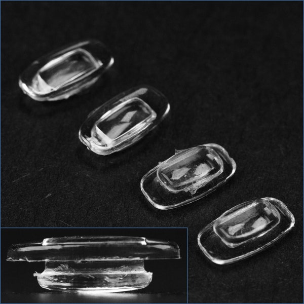 4pcs 11mm x 6mm Rectangle Nose Pads Clear Silicone Slot In Eyeglass Glasses Reading Specs Spectacles Anti Non Slip Insert Slotted On Part