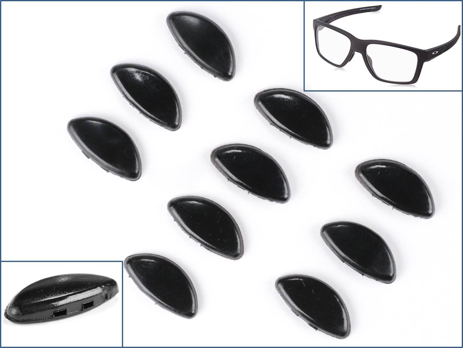 10pcs D Shaped Nose Pads Black Silicone Push in Porsche Eyeglass Glasses  Reading Specs Spectacles Anti Non Slip Pushing Insert Slotted On 