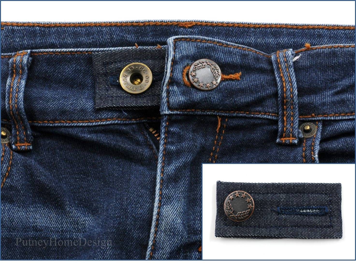 12 Pièces Prolongateurs de Bouton pour Pantalon, Comprenant 3 Couleurs de  Denim Extension de Taille de Pantalon avec 3 Couleurs Rallonges Élastiques  Ajustables, Extendeurs de Jean à Ceinture : : Mode