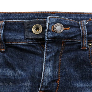 Blue Denim Waist Line Extender For Pants Shorts Jeans Trouser Skirts Waistline Button Extension Expand Widen Loosen Adjust Enlarge image 3