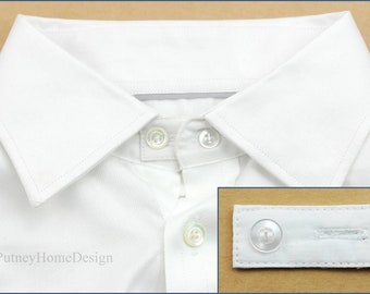 Weißer Baumwoll Poplin Kragen Extender - Für Hemd Bluse Kragen Top Business Kleid Krawatte Krawatte Manschetten Smart Button - Extension Expand Widen