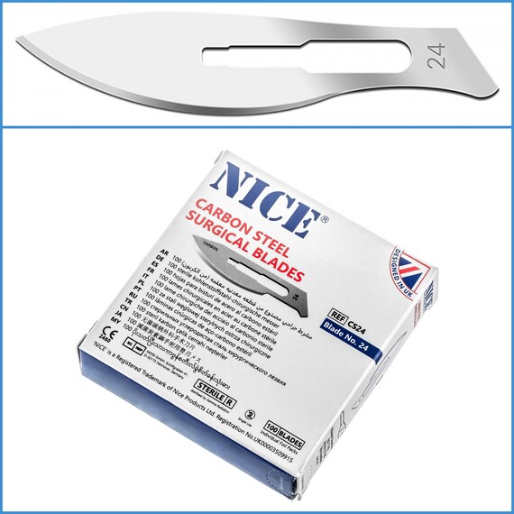 SCALPEL BLADES WITH HANDLE NO.24 (STERILE)