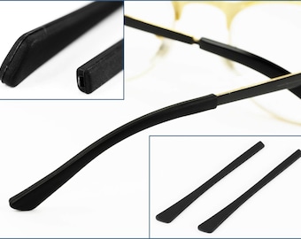 Black Silicone 70mm Glasses Eyeglass End Tipped Ear Hook Temple Frame Tip Replacement Piece Reading Specs Spectacles End Part Accessory