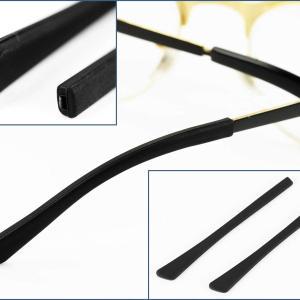 Silicone noir 70 mm embout de lunettes crochet d'oreille embout de cadre de branche pièce de rechange Spécifications de lecture embout de lunettes accessoire