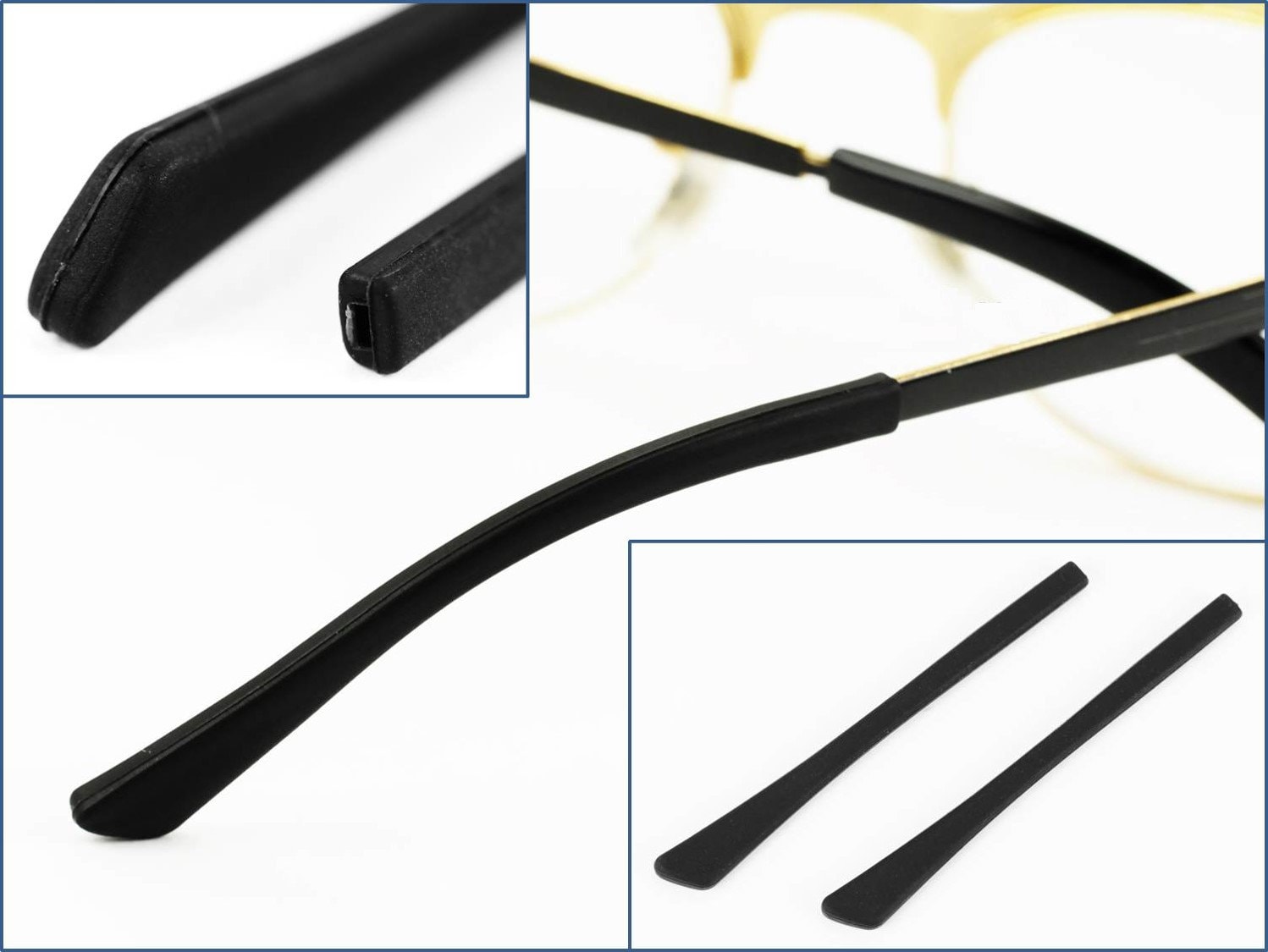 10 Packung Silikon Antirutsch Überzüge für Bügelenden / Brillenbügel