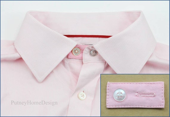 Pink Cotton Poplin Collar Extender for Shirt Blouse Collared Top Business  Dress Neck Size Tie Cuff Smart Button Extension Expand Widen 