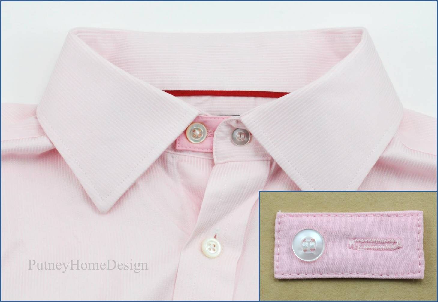 White Cotton Poplin Collar Extender for Shirt Blouse Collared Top Business  Dress Neck Size Tie Cuff Smart Button Extension Expand Widen 