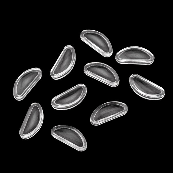 10pcs D Shaped Clear Silicone Nose Pads Slot In Optical Eyeglass Glasses Reading Specs Spectacles Anti Non Slip Insert Slotted On Repairing