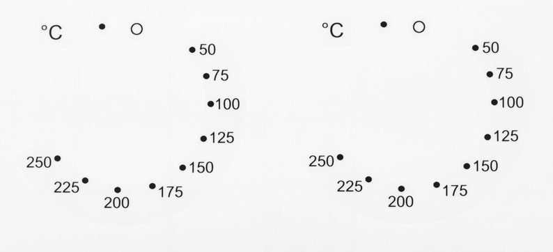 38 stuks combinatiesymbolen en 50-250 graden temperatuurlabels, kachel zelfklevende zwarte print, draaiknop schakelaar ovenstickers top gaskookplaat afbeelding 4