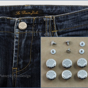 40 Replacement Jeans Buttons Kit Metal Button Pants Trouser Coat