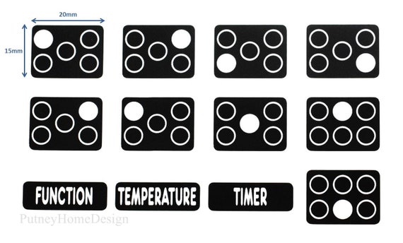 White Print 5 Hob Stove Cooktop Adhesive Oven Sticker Label Induction Gas Cooker White Print 5 Hob Stove Cooktop Adhesive Oven Sticker Label Induction Gas Cooker