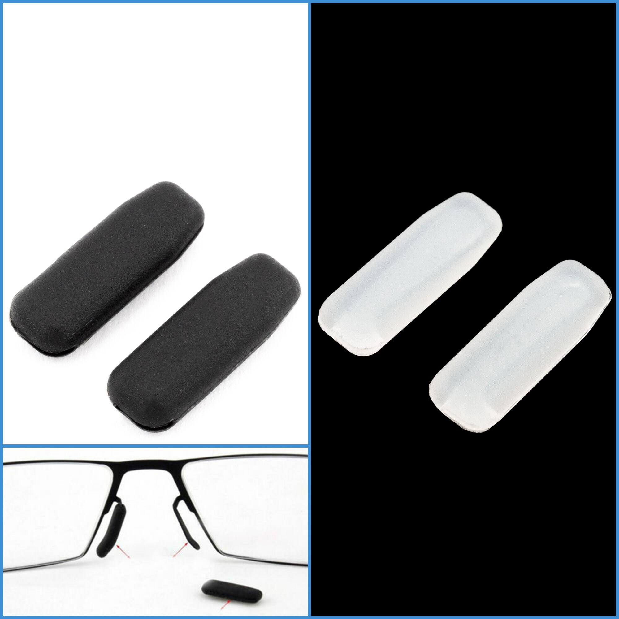 4pcs Eye Glasses Nose Pads, Stick On Anti-slip Soft Silicone