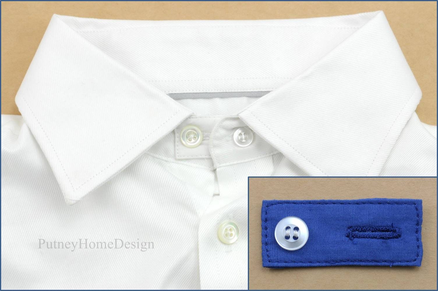 Dark Blue Cotton Poplin Collar Extender 