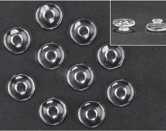 10pcs 9mm Round Nose Pads Clear Silicone Push In Eyeglass Glasses Reading Specs Spectacles Anti Non Slip Insert Slot Slotted On Replacement