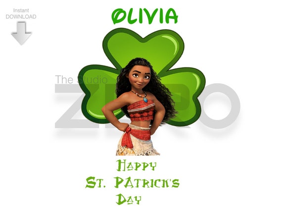 st patrick s day clipart disney moana iron on digital etsy