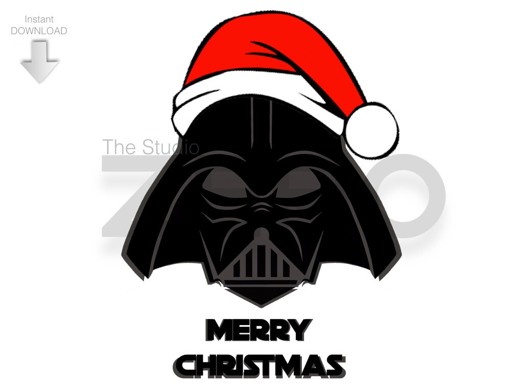 Download Disney Christmas Darth Vader Santa Digital Clipart Grey | Etsy
