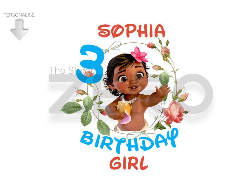 Disney Moana Baby Personalize Birthday Clipart Moana Etsy
