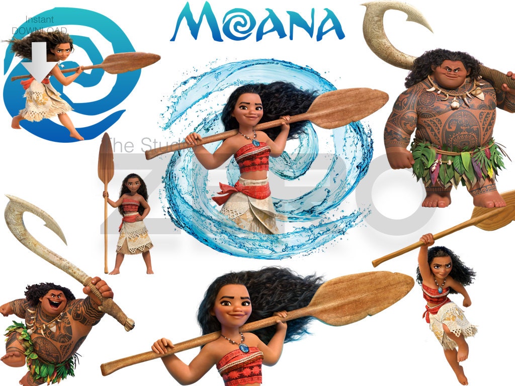 15 Disney Moana Digital Clipart With Mirror Files Instant Etsy