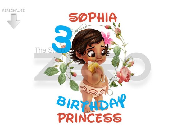 Disney Moana Baby Personalize Birthday Clipart Printable Etsy