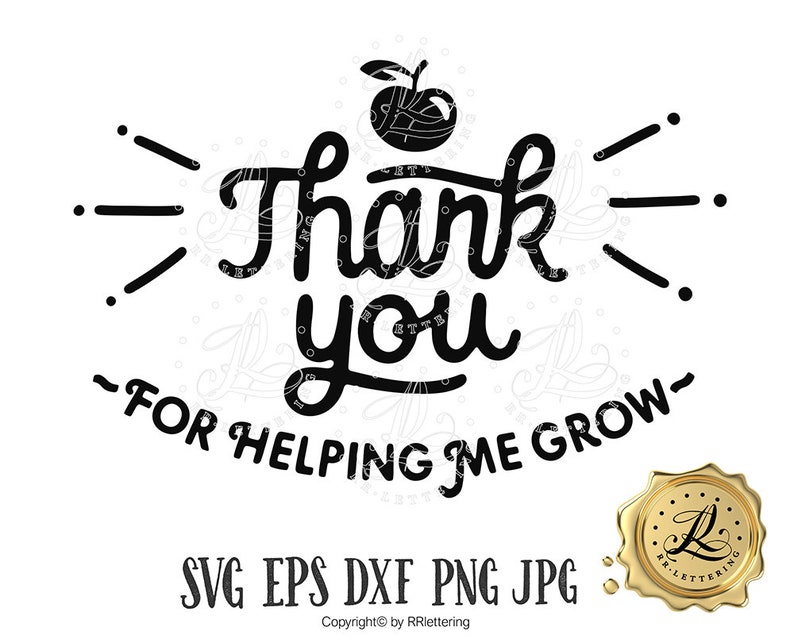 Teacher SVG Thank You Svg Thank You Teacher Hand Lettered Svg Etsy