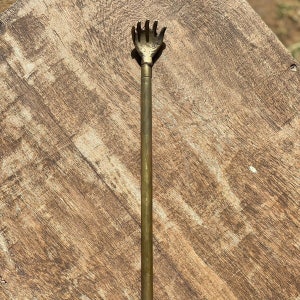 Massage tool - back scratcher - brass back scratcher - back massager - scratcher - gift for grandad - practical gift - wooden vintage gift