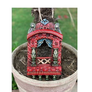 Multicolour hand painted 10&#39;&#39; wall hanging jharokha frame, jharokha mehrab frame wall hanging, ethnic traditional wall decor art