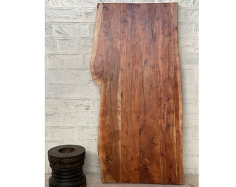 Mesa de comedor de borde vivo de madera de acacia rústica, mesa de centro de madera de acacia / mesas de madera recuperada / tapas de taburetes / mesas de centro