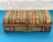 Vintage trunk box, old box, indian wedding trunk trunk box from 1940s iron trunk hand painted trunk indian furniture sandook box