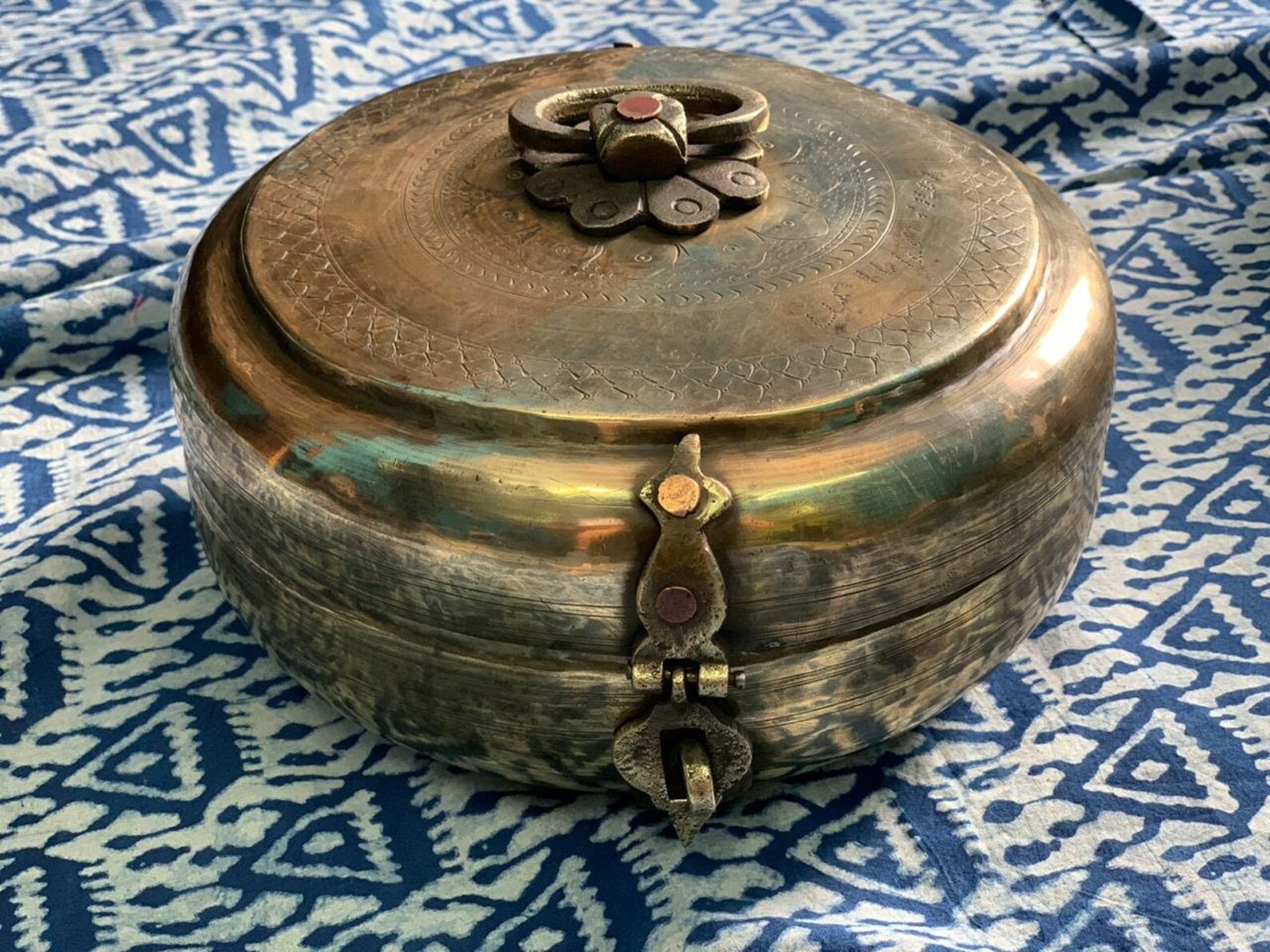 Brass Chapati Box/ Vintage Brass Bread Box/ Vintage Brass Lunch Box