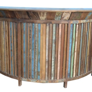 Gerecyclede houten barkast / houten bar counter / gerecycled hout / bar fleshouder / houten bar kast / drank bar counter