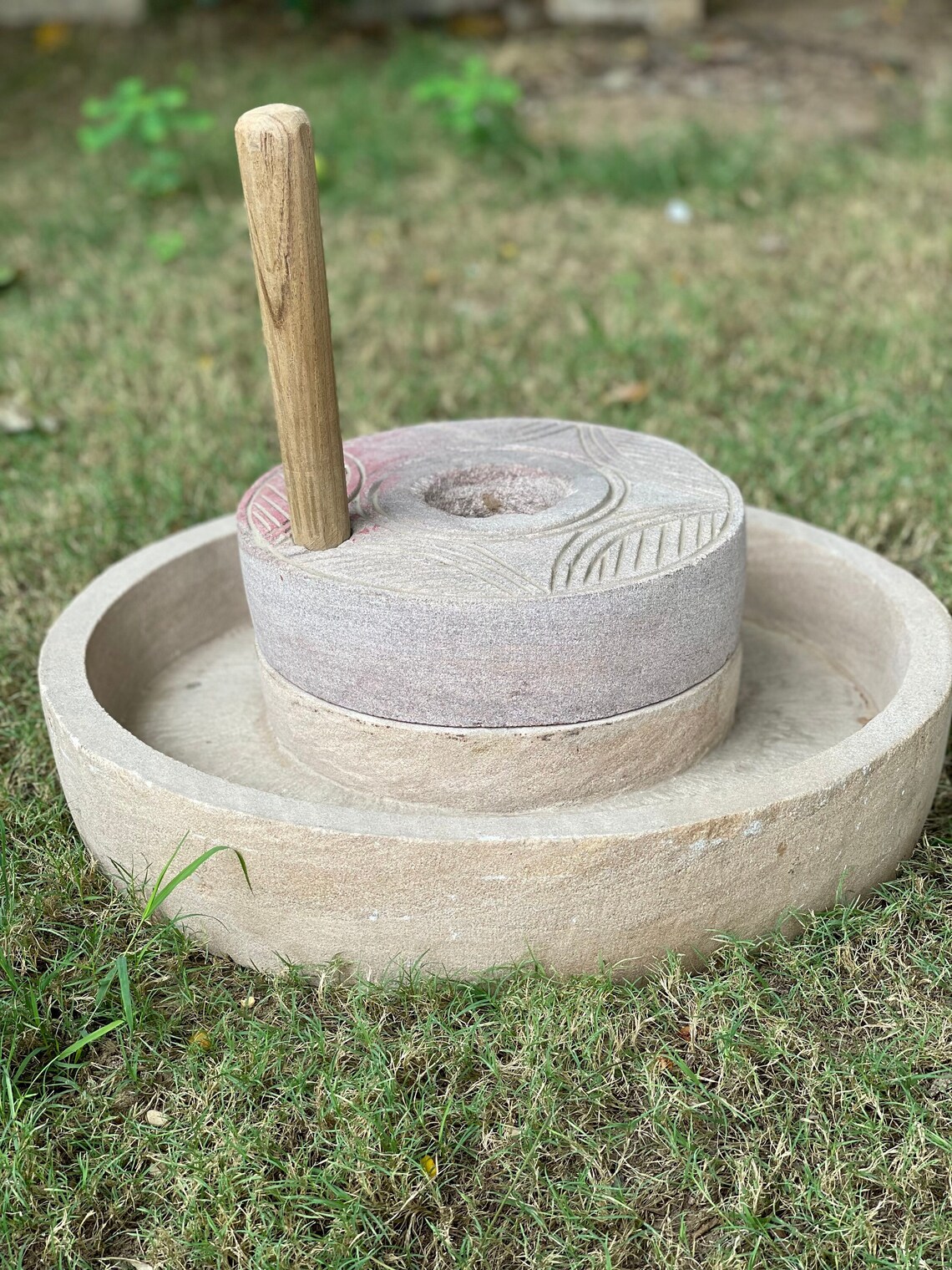 Indian Chakki Stone Grain Grinder Pulses Spices Grinder Etsy