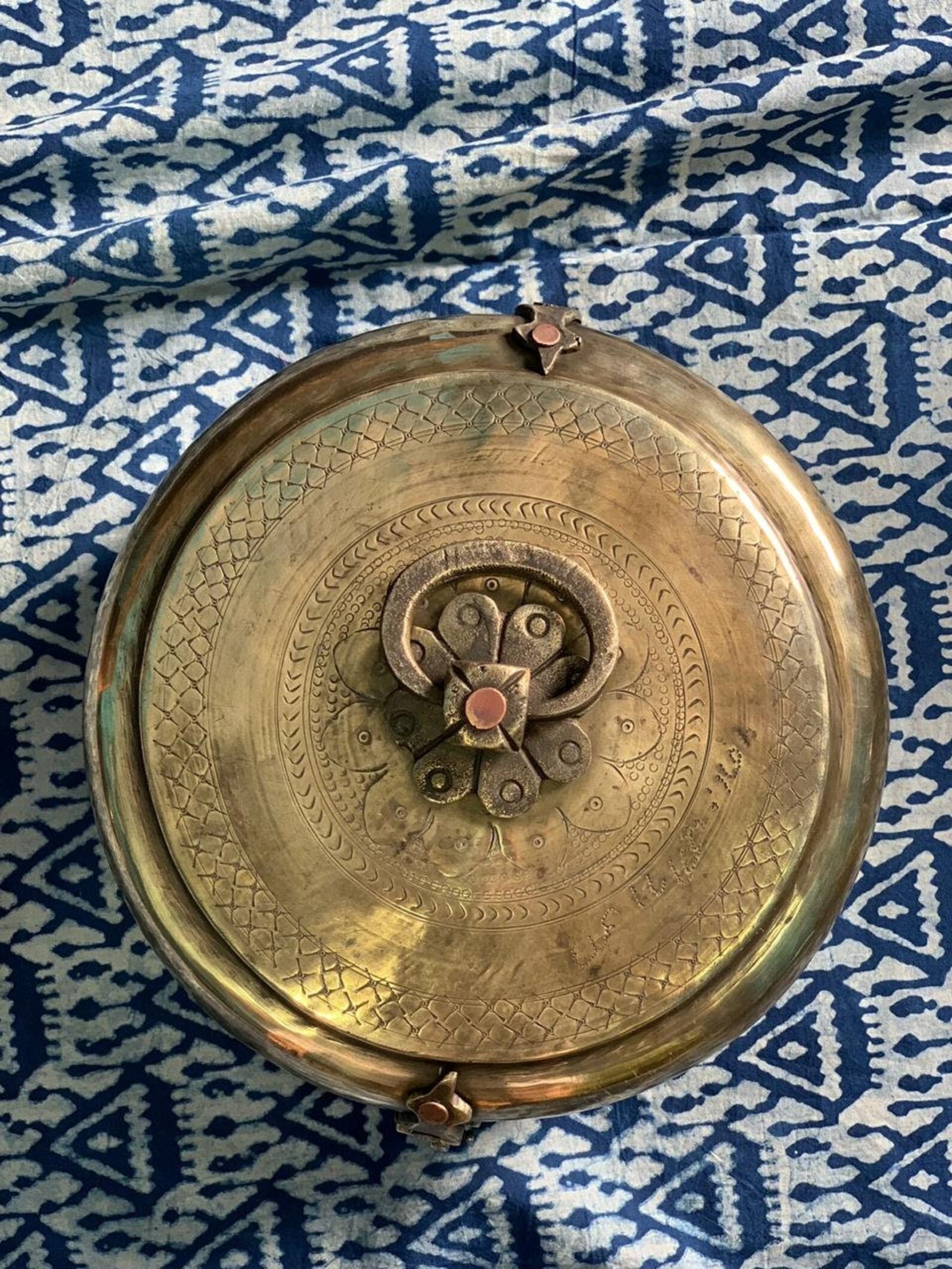 Brass Chapati Box/ Vintage Brass Bread Box/ Vintage Brass Lunch Box