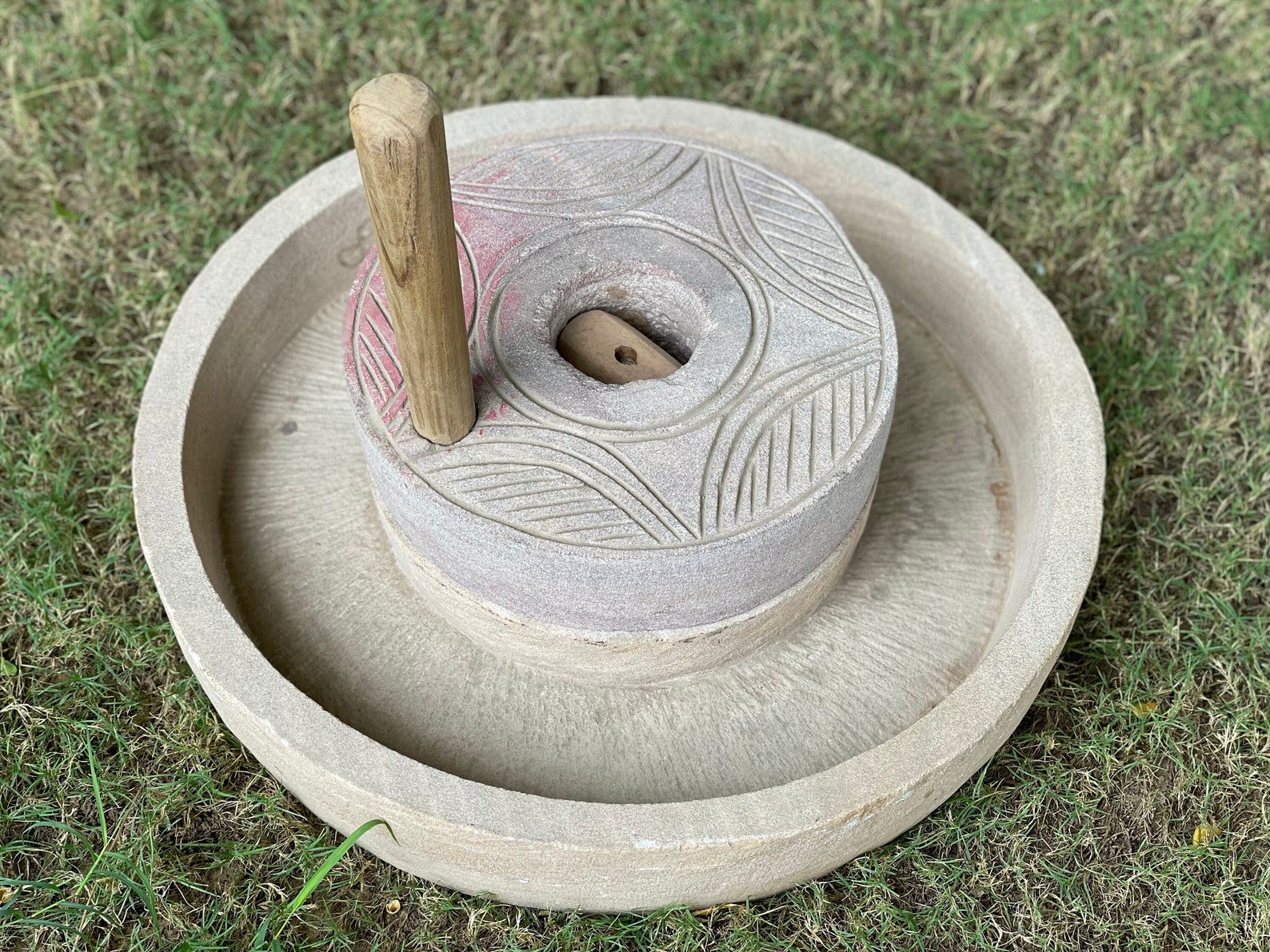 Indian Chakki Stone Grain Grinder Pulses Spices Grinder Etsy