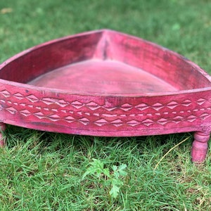 Wooden indian chakki grinder table, engraved distressed finish chakki table, indian low table, carved wooden low side table, coffee table