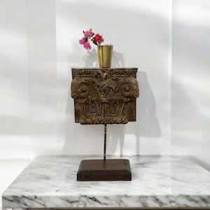 Vintage Wooden Pillar Base on Stand