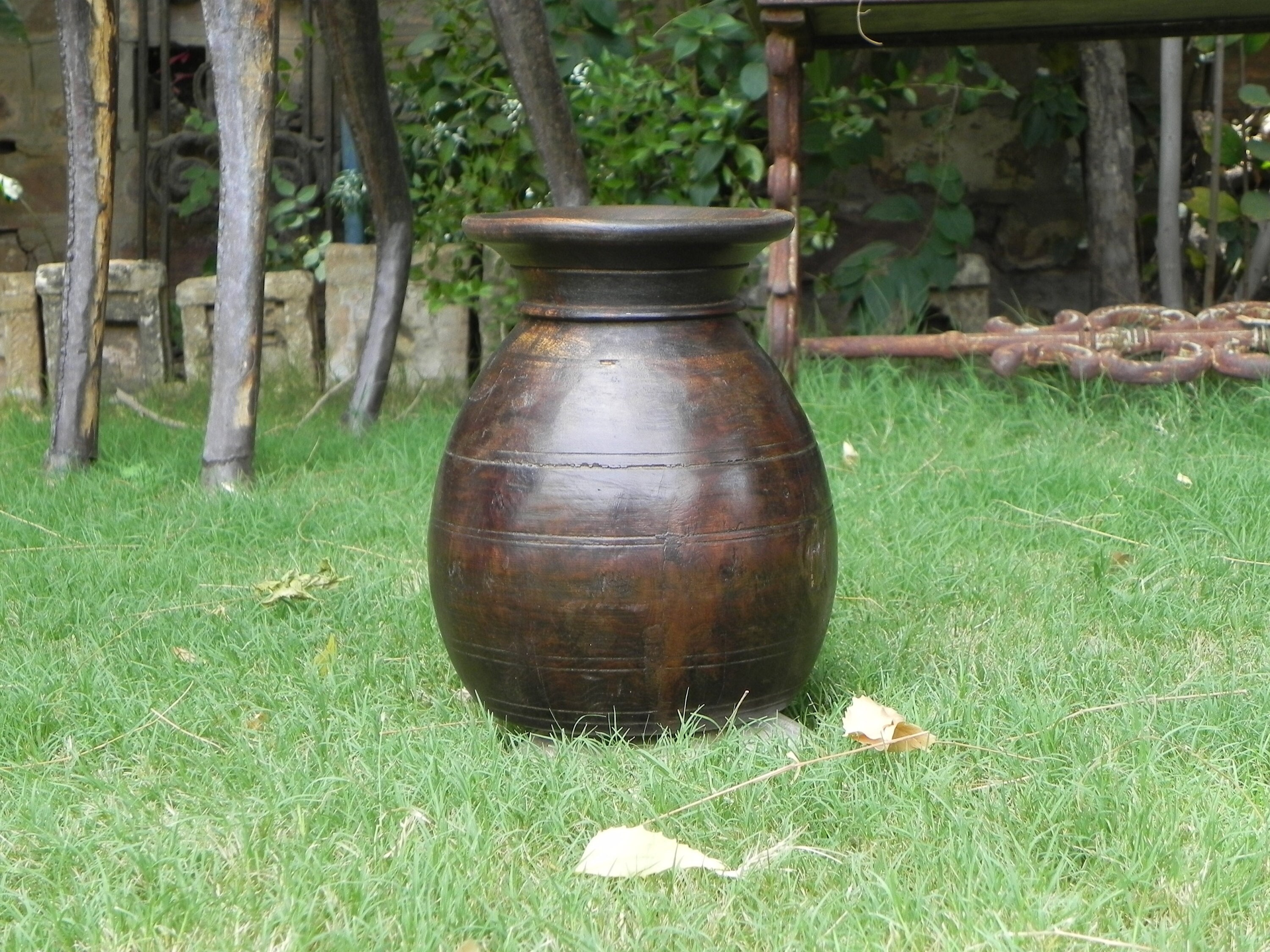 Vintage Small Water Wooden Pot Vessel Vase Farmhouse Style Decorating