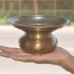 Brass Handcrafted Unique Shape Betel Nut Spitting Bowl/vintage /brass item with original patina/Handmade bowl.