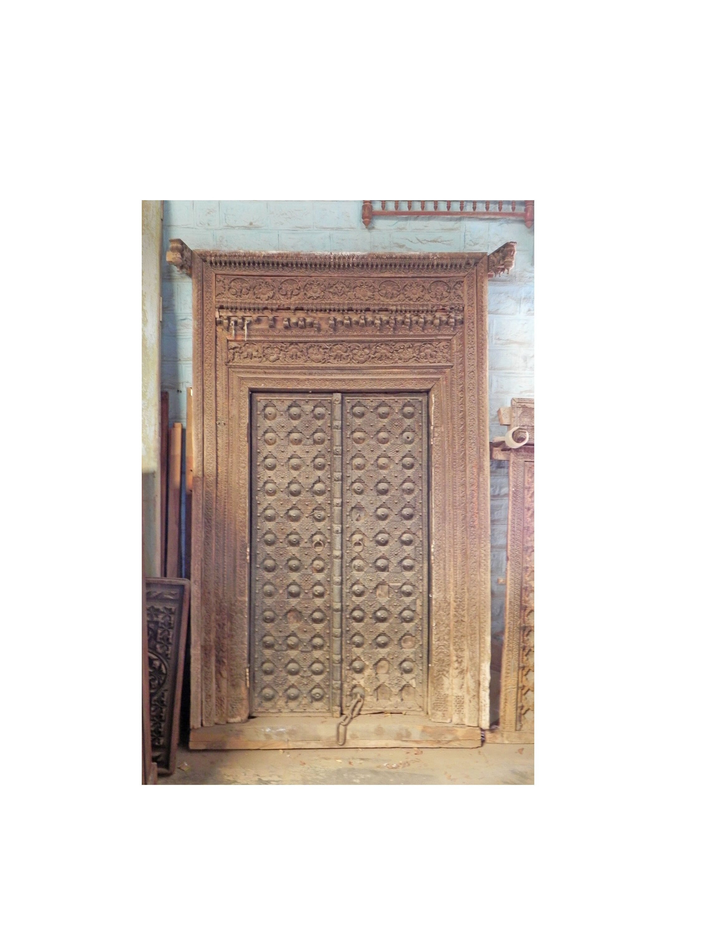Indian Panelled Door & Frame From Gujarat - Circa 1900 Indian Panelled Door & Frame From Gujarat - Circa 1900