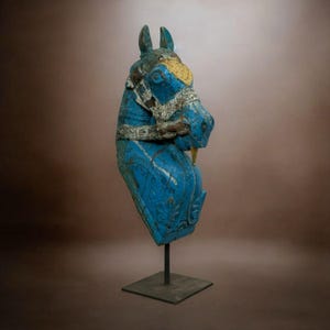 Vintage Horse Head Sculpture | 90 Years Old | 6 x 6 x 24 Inches