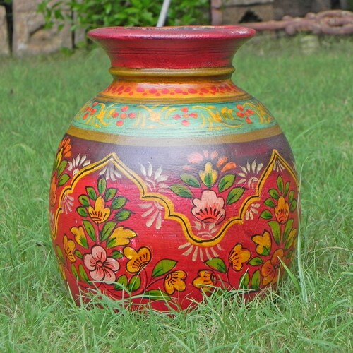 Vintage wooden pot, wooden vase, Vintage pot, Wabi Sabi vessel, vintage Indian wooden gardening pot, flower vase, shops garden pot vase, vessel