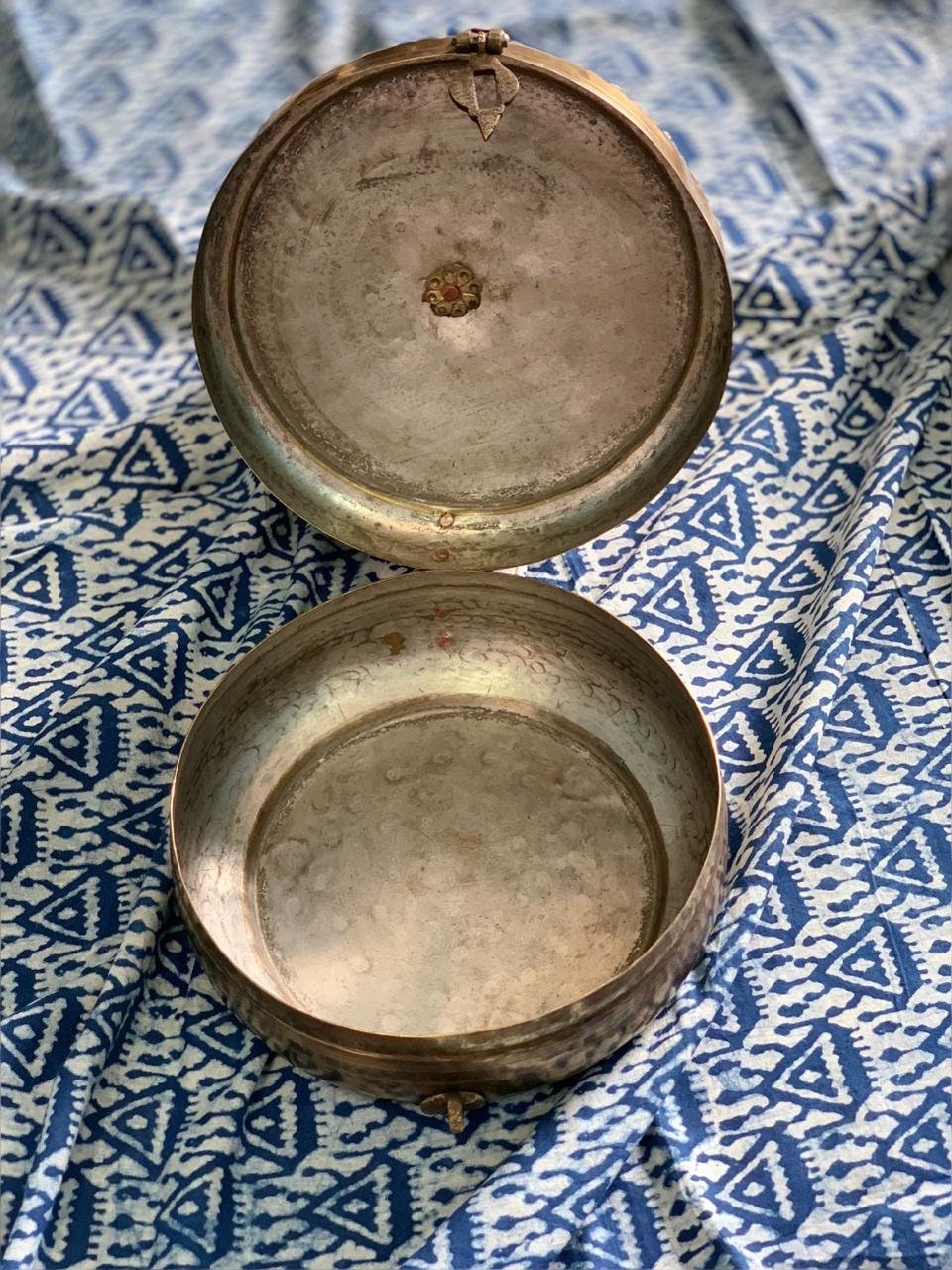 Brass Chapati Box/ Vintage Brass Bread Box/ Vintage Brass Lunch Box